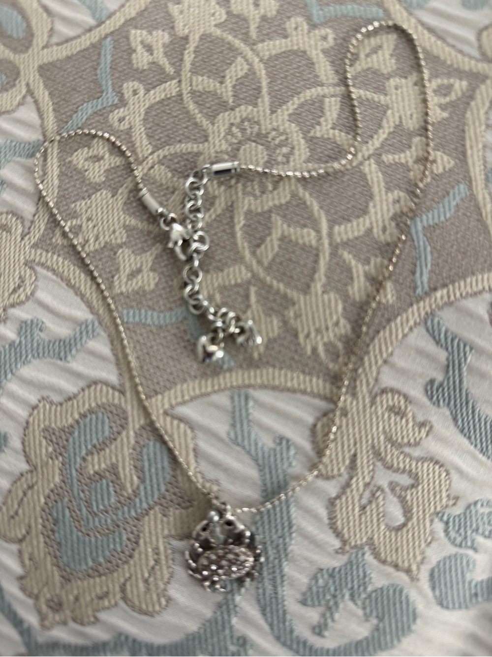 Brighton Silver Floral Crystal Pendant Necklace